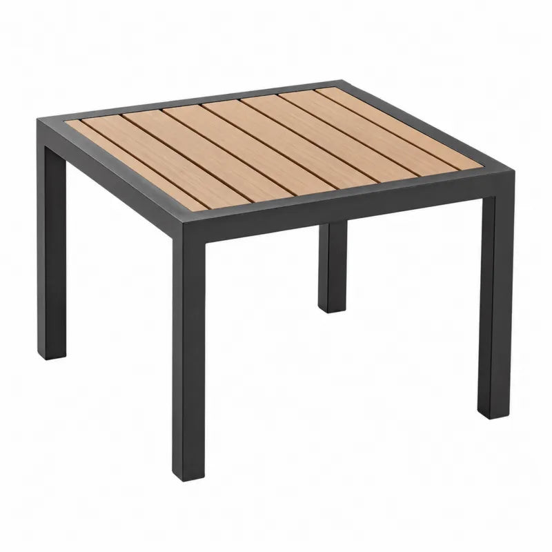 St¨®? ogrodowy metalowy z drewnianym blatem 75x75x70 cm
