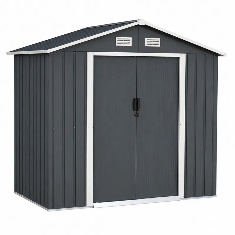 Domek ogrodowy ze stali 213x127x185 cm, antracytowy