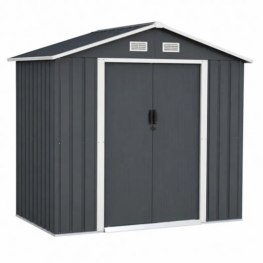 Domek ogrodowy ze stali 213x127x185 cm, antracytowy