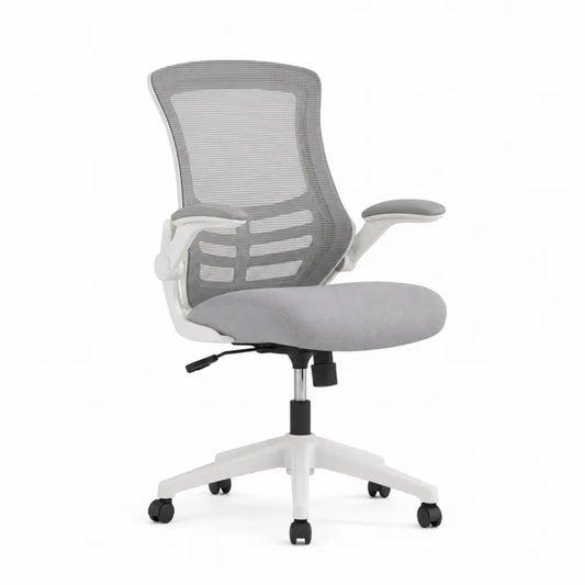 Krzes?o biurowe ergonomiczne z siatk?, szare i bia?e