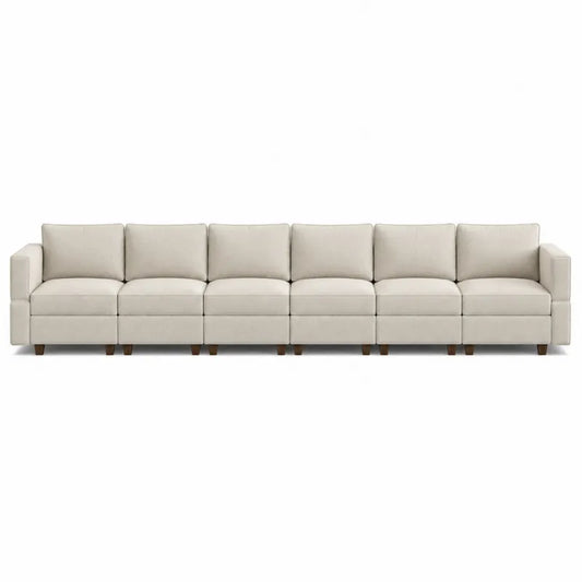 Modu?owa sofa z tkaniny w kolorze be?owym